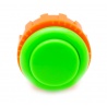 Green Sanwa button, 24 mm screw, front view.