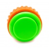 Green Sanwa button, 30 mm screw, front view.