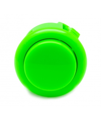 Sanwa green button, 24 mm, clip, front View.