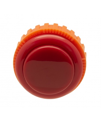 Bouton Sanwa rouge, 30 mm à vis, vue de face.