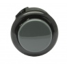Sanwa grey and black button, 24 mm, clip, front view.