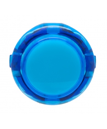 Sanwa 30 mm button. Translucent blue, front view.