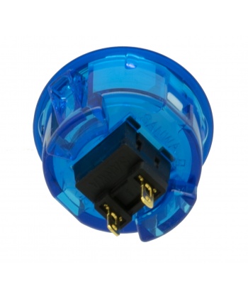 Sanwa 30 mm button. Translucent blue, back view.