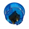 Sanwa 30 mm button. Translucent blue, back view.