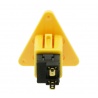 Sanwa triangle yellow button, 24 mm, back view.