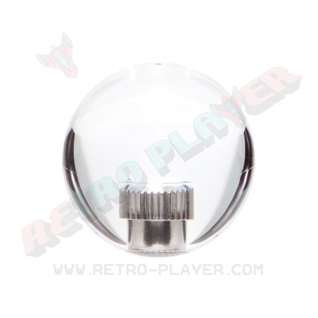 Sanwa Balltop round handle in white translucent LB-35CW.