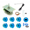Pack Sanwa Metal Joystick and blue buttons flat plate.