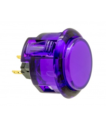 Sanwa 30 mm button. Translucent purple, 3/4 view.
