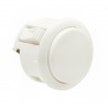 Bouton blanc Sanwa 30 mm OBSF, vue de 3/4.