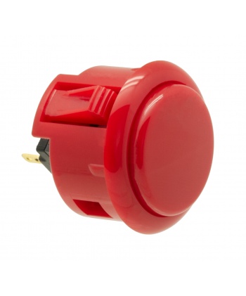 Bouton rouge Sanwa 30 mm OBSF, vue de 3/4.