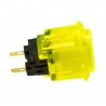 Sanwa 24 mm clear yellow push button with clips. side view.