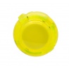 Bouton jaune transparent Sanwa 24 mm à clips. Vue de face.