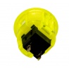 Bouton jaune transparent Sanwa 24 mm à clips. Vue arrière.