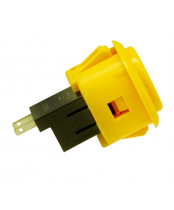 Sanwa 30 mm push button OBSF-RG Series - Yellow. side view.