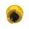 Sanwa 30 mm button. Yellow color, back view.