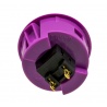 Sanwa 30 mm button. Purple color, rear view.