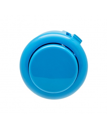 Bouton Sanwa bleu clair, 24 mm, clip, Vue de face.