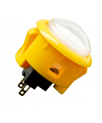 Sanwa Dome button, yellow color, side view.
