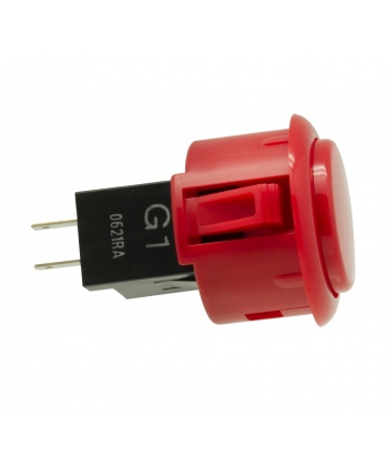 Sanwa 30 mm push button OBSF-RG Series - Red. Side view.