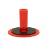 Cache poussière rouge Sanwa pour joystick. Vue assemblé.