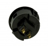 Sanwa black and grey silent button, 30mm clip on, rear view.