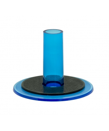 Sanwa blue transparent dust cover for joystick. complete view.