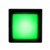 Sanwa luminous green square button with click. Illuminated view.