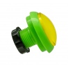 Green and yellow egg-shaped Sanwa button. Side view.