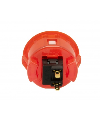 Sanwa 30 mm button. Translucent red, back view.