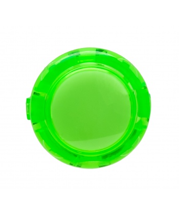 Unbranded green button 30 mm Translucent, face view.