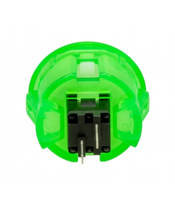 Unbranded green button 30 mm Translucent, rear view.