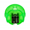 Unbranded green button 30 mm Translucent, rear view.