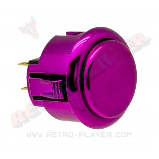 Generic purple metal button - 30mm. View from 3/4.