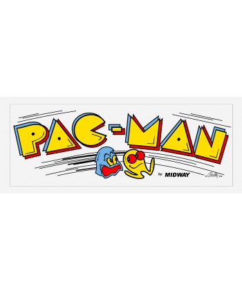 Pac-man arcade marquee white background