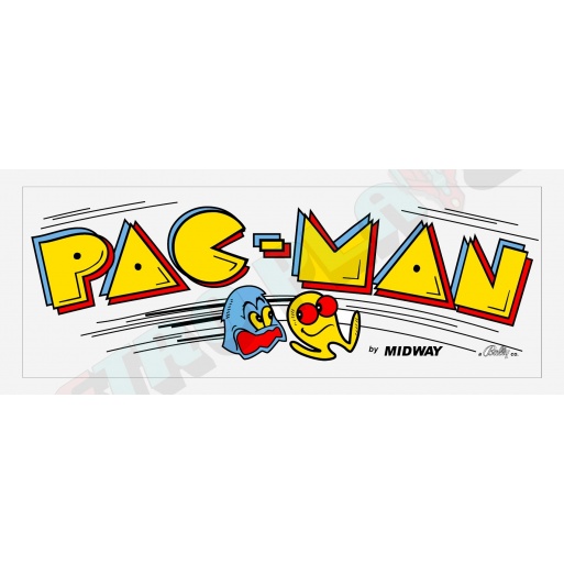 Pac-man arcade marquee white background