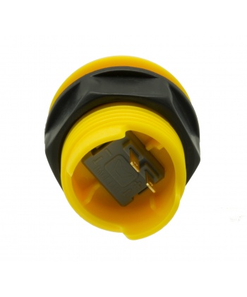 Bouton standard 28mm concave jaune à vis.
Vue arrière.