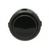 Sanwa black silent button, 30mm clip on, face view.