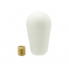 Sanwa joystick handle, white Battop. Front view.