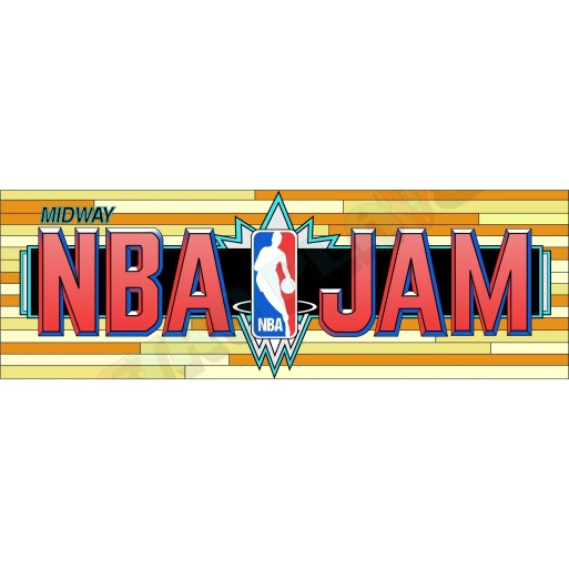 NBA Jam marquee in Plexiglas.