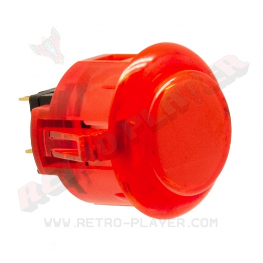 Sanwa 24mm red transparent button. View from 3/4