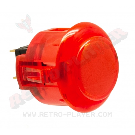 Sanwa 24mm red transparent button. View from 3/4