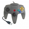 Manette N64 grise USB, vue de face.