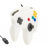 Manette pour N64 blanc. Vue latérale.