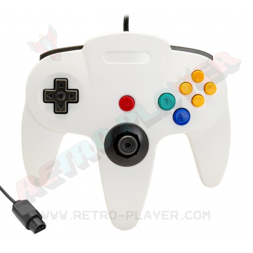 Joystick for N64 white. Front view.