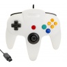 Manette pour N64 blanc. Vue de face.