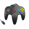 black controller for N64. Front view.