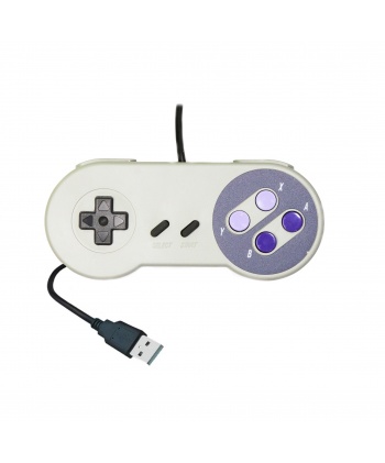 Manette Super famicom violet. Vue de face.