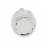 White 24mm Samducksa button, translucent, front view