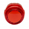 Red translucent Crown Button 30 mm, front view.