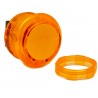 Orange Crown Samducksa button, 30 mm, translucent, full view.